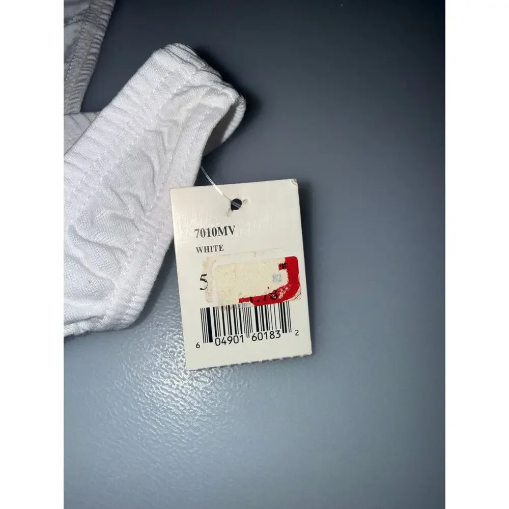 Partners Intimates White Cotton Thong Panty Size 5 Small NWT Classic